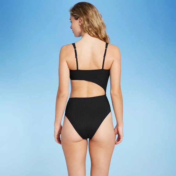 Women's Ribbed Cut Out One Piece Swimsuit - Shade - Picture 2 of 6